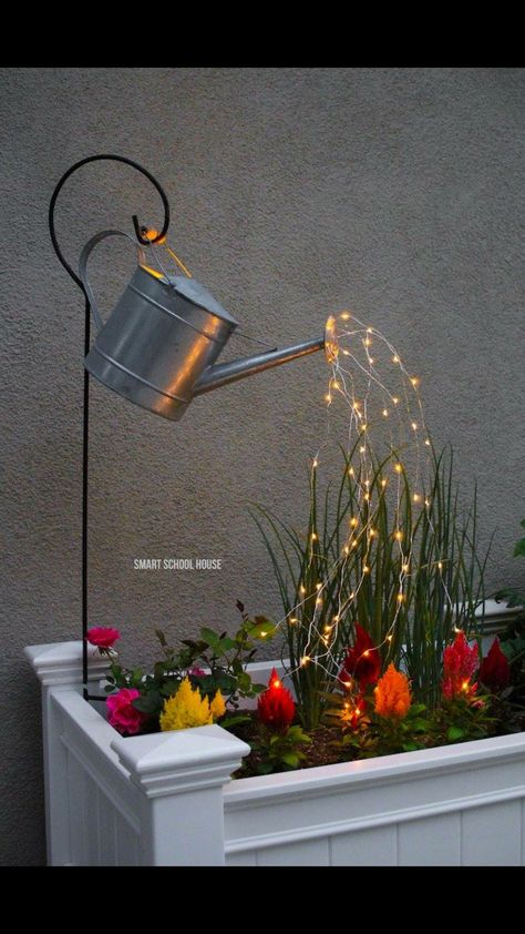 Watering Can With Lights, Glow Water, Enchanting Garden, Pool Ideas, Garden Crafts, Fairy House, Backyard Pool, Outdoor Projects, Watering Can