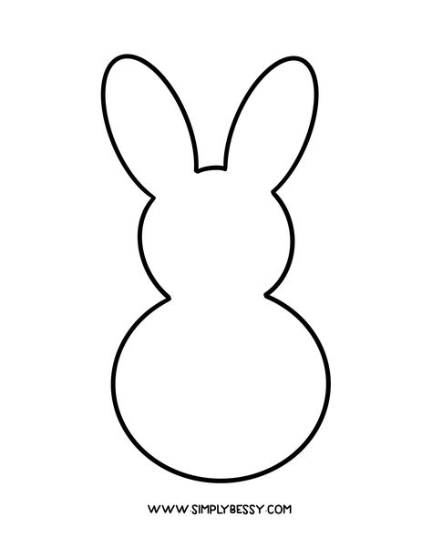 Printable Bunny Template, Easter Bunny Paper Craft, Bunny Outline, Painting Crafts For Kids, Scrape Painting, Easter Wall Art, Bunny Templates, Hanging Craft Ideas, Easter Printables Free