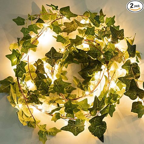 Amazon.com: 2 Pack 6 Ft. Ivy String Lights Battery Operated Artificial Ivy Lights 72 LED Vine Lights Bedroom Vines Lights for Wall Room Window Wedding Indoor Party Festival Decor (Warm White) : Home & Kitchen Vines Lights, Bedroom Vines, Lights For Wall, Led Decoration, Battery String Lights, Hanging Vines, Indoor String Lights, Hanging Garland, Led Fairy Lights