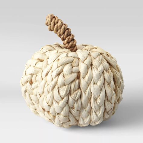 A woven corn husk pumpkin figurine that will look oh-so-cute perched on your front entryway all fall long, especially since it's versatile enough to match pretty much any aesthetic you had in mind. Hand Painted Pumpkin, Halloween Lanterns, Corn Husk, Pumpkin Lights, Collections Etc, Glass Pumpkins, Small Light, Pumpkin Decorating, Autumn Theme