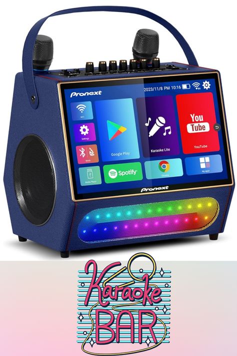 Karaoke Machine with Lyrics Display Screen for Adults, Bluetooth Speaker with 2 Rechargeable UHF Mics, Built-in 14" Tablet & WiFi, DJ Lights, Portable Karaoke System for Party(Stand included). #Karaoke 
Follow me for more fun ideas!

As an Amazon Associate, I earn from qualifying purchases. Outdoor Games, Dj Lights, Karaoke Speaker, Karaoke System, Karaoke Machine, Party Stand, Dj Lighting, Backyard Party, Display Screen