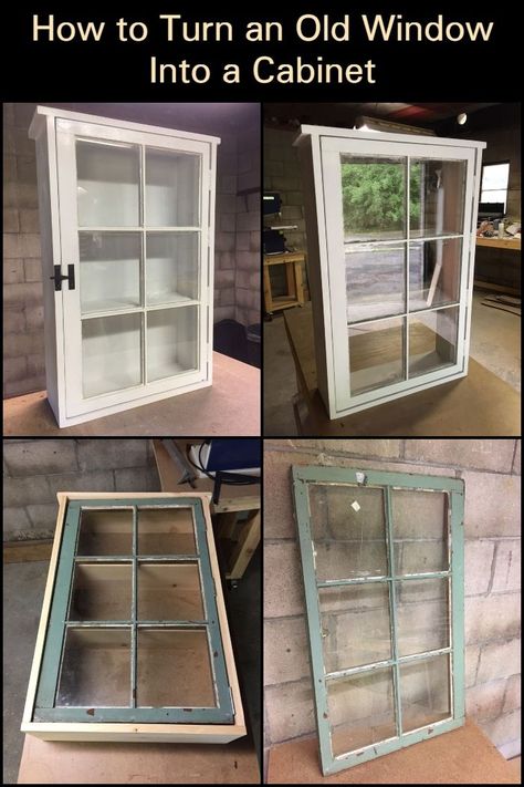 Diy Window Cabinet, Old Window Cabinet Diy, What To Do With Old Windows Ideas, Old Window Ideas Farmhouse, Window Decoration Inspiration, Repurpose Old Windows, Room Diy Ideas, Old Window Decor, Window Cabinet