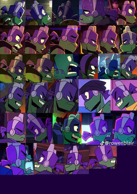 Rottmnt How To Draw, Aroace Donnie Rottmnt, Donnie Rottmnt References, Donnie Rottmnt Background, Rottmnt Facial Expressions, Rottmnt Mouth Reference, Rottmnt Donnie Reference, Rottmnt Concept Art, Rottmnt Side Profile