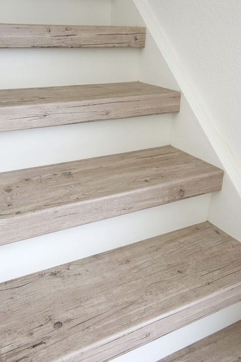 Wood Floor Stairs, Stair Renovation, Stairs Makeover, Flooring For Stairs, Open Staircase, Stair Remodel, Basement Stairs, Stair Parts, New Condo