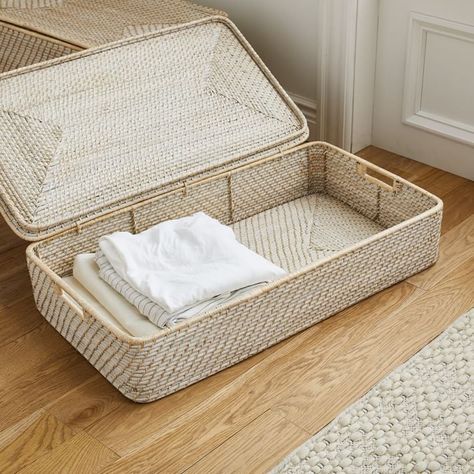 Lidded Baskets, Basket Design, Closet Organizers, Under Bed, Under Bed Storage, Baskets On Wall, West Elm, Storage Bins, Bed Storage