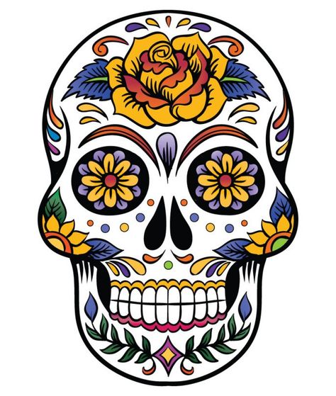 TOP 60 des plus belles têtes de mort mexicaines                                                                                                                                                      Plus Halloween Films, Den Mrtvých, Mexican Sugar Skull, Day Of The Dead Art, Sugar Skull Design, Sugar Skull Tattoos, Japanese Tattoos, Day Of The Dead Skull, Mexican Skulls