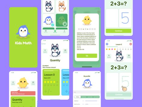 Learning App Ui Design, Kids App Design, Gym App, Kids Learning Apps, Educational Apps For Kids, App Design Layout, Kids Web, Apps For Kids, Kids Math