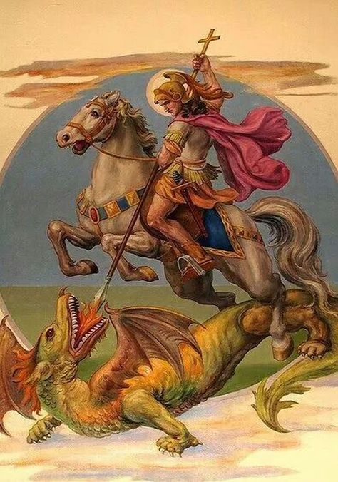 Saint George And The Dragon, Saint George's, San Michele, Christian Symbols, Religious Images, Biblical Art, Archangel Michael, Jesus Art, Catholic Art