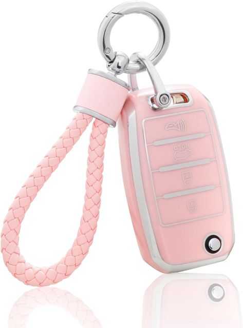 YO&YOYE for Kia Key Fob Cover with Keychain, Pink Soft TPU Key Case Fit for Kia Sedona Rio Optima Soul Sportage Sorento Carens Flip Key Keychain Pink, Car Essentials, Kia Sedona, Key Fob Cover, English Lessons For Kids, Kia Soul, Key Covers, Kia Sportage, Car Stuff