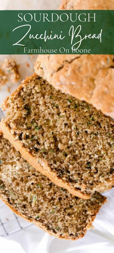 Sourdough Zucchini Bread, Sourdough Zucchini, Use Up Zucchini, Sourdough Starter Discard Recipes, Vegan Zucchini Bread, Easy Sourdough Bread, Starter Discard Recipes, Easy Sourdough Bread Recipe, Farmhouse On Boone