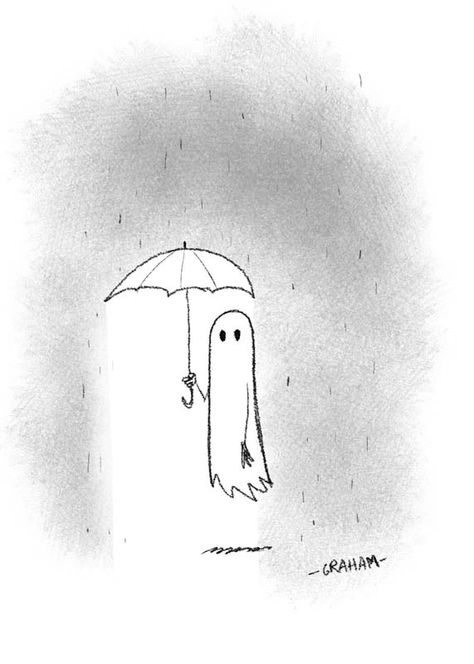 Ghost With Umbrella, Ghost With Umbrella Tattoo, Tiny Ghost, Tiny Ghost Drawing, Ghost Line Art, Ghost Sketch, Ghost Tattoos, Rain Tattoo, Umbrella Tattoo