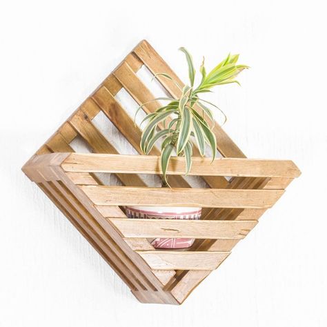 Wooden Stick Crafts, Diy Popsicle Stick Crafts, Popsicle Crafts, Wooden Planter, Stick Art, Popsicle Stick Crafts, Popsicle Stick, Kraf Diy, Diy Crafts For Home Decor