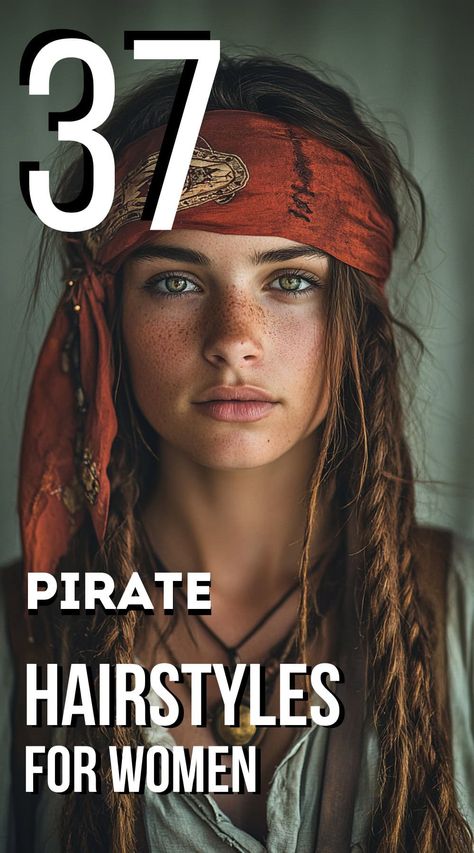 Pirate Hairstyles For Women, Diy Pirate Costume For Women, Pirate Outfit Women, Pirate Hairstyles, Adult Pirate Costume, Pirate Makeup, Pirate Hair, Diy Pirate, Pirate Costume Diy