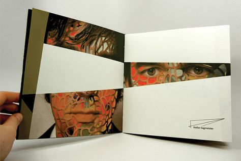 Stefan Sagmeister // Exhibition Catalogue on Behance Catalog Design Ideas, Catalog Design Inspiration, Presentation Folder Design, Catalog Design Layout, Mises En Page Design Graphique, Stefan Sagmeister, 잡지 레이아웃, Book Design Inspiration, Exhibition Catalogue