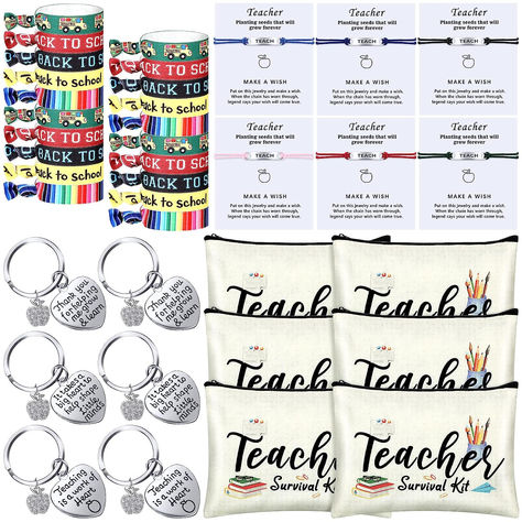 Teacher Makeup, Back To School Teacher Gifts, School Survival Kits, Ribbon Hair Ties, Blessing Words, Teaching Teachers, Presents For Teachers, School Survival, School Teacher Gifts