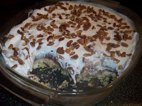 Texas Yum Yum Recipe - Food.com Yum Yum Pie, Yum Yum Recipe, Milk Nutrition, Oreo Flavors, Toast In The Oven, Butterscotch Pudding, Layered Desserts, Chocolate Delight, Pecan Recipes