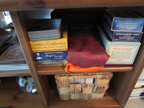 Where to Keep Your Tarot Cards When Your Not Using Them Tarot Deck Storage Ideas, Tarot Card Storage Ideas, Tarot Card Crafts, Tarot Organization, Tarot Storage, Card Organization, Under The Kitchen Sink, Cubby Hole, Deck Storage