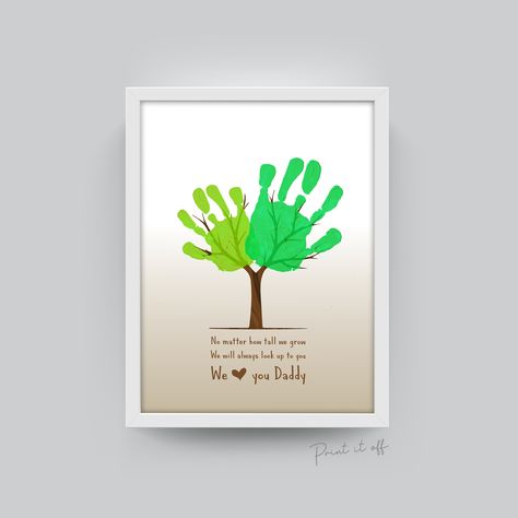 Tree Handprint, Handprint Art Kids, Hand Print Tree, Dad Poems, Toddler Teacher, Keepsake Crafts, Footprint Art, Diy Toddler, Dad Baby