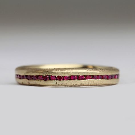 Sandcast Ruby Eternity Ring Ruby Eternity Ring, Ruby Wedding Rings, Ruby Ring Gold, Eternity Rings, Ruby Wedding, Etsy Gold Ring, Whimsical Fashion, Funky Jewelry, Jewelry Lookbook