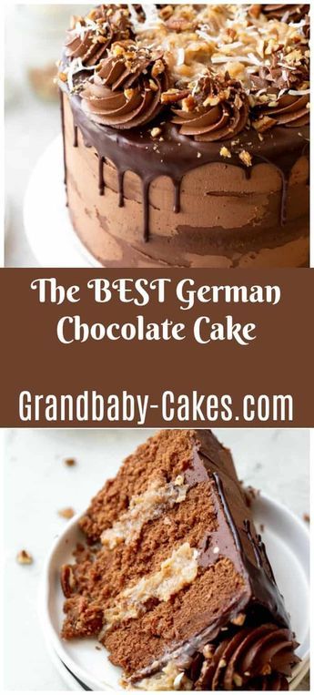 German Chocolate Cake Ideas, Simple German Chocolate Cake, Fancy German Chocolate Birthday Cake, Chocolate German Cake Recipes, German Choc Cake Recipe, Moist German Chocolate Cake From Scratch, German Chocolate Cake Mix Recipes, German Chocolate Birthday Cake, Best German Chocolate Cake Recipe