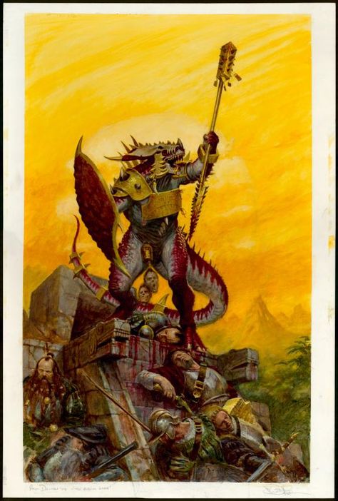 Warhammer Fantasy Original Art For Sale | ComicArtTracker Lizardmen Warhammer, Warhammer Fantasy Roleplay, Scifi Fantasy Art, Lotr Art, Fantasy Battle, Warhammer Art, Traditional Games, Weird Creatures, Warhammer Fantasy