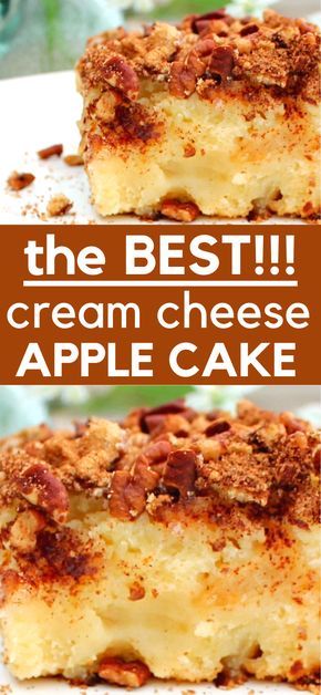 Apple Cream Cheese, Apple Cake Recipe, Apple Recipes Easy, Apple Dessert Recipes, Apples And Cheese, Apple Cake Recipes, Baked Dessert Recipes, Köstliche Desserts, Apple Desserts