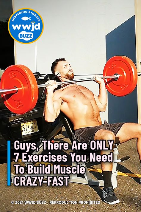 Guys, There Are ONLY 7 Exercises You Need To Build Muscle CRAZY-FAST How To Build Muscle Fast, Building Muscle Men, Build Muscle Fast, Efficient Workout, Build Muscle Mass, Local Gym, Weight Set, Body Confidence, So Busy