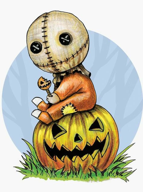 Nightmare Before Christmas Drawings, Sam Trick R Treat, Horror Cartoon, Horror Drawing, Creepy Drawings, Halloween Traditions, Horror Movie Icons, Trick R Treat, Halloween Scrapbook