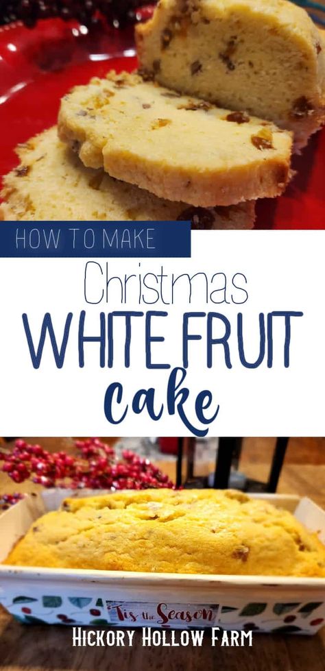 White Fruitcake Recipe, White Fruit Cake, Light Fruit Cake Recipe, Moist Fruit Cake Recipe, White Christmas Cake, Fruit Cake Recipe Easy, Light Fruit Cake, Fruit Cake Recipe, Holidays Recipes