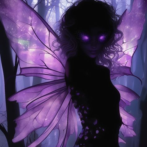 Dark Fairy Artwork, Gothic Creatures, Horror Fairy, Dark Fairies, Gothic Fairies, Purple Fairy, Fairy Artwork, Gothic Fairy, Fairy Aesthetic