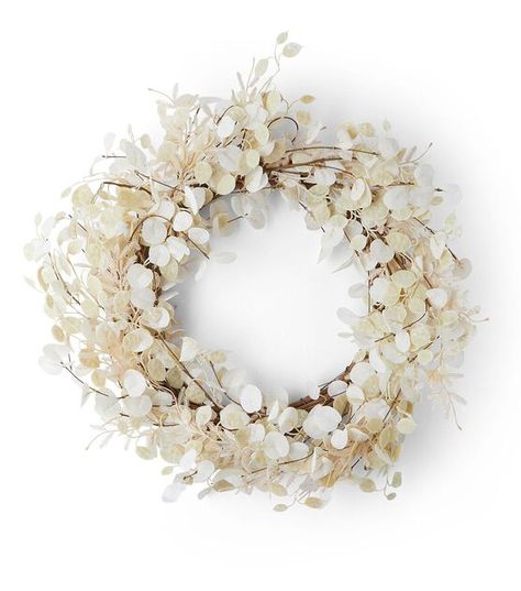 Coordinating White Eucalyptus Leaves Wreath & Garland Bedroom Wreath, Scandinavian Holiday Decor, White Eucalyptus, Shabby Chic Fall, Holiday Wreaths Christmas, Fall White, Cozy Fall Decor, White Wreath, Contemporary Christmas