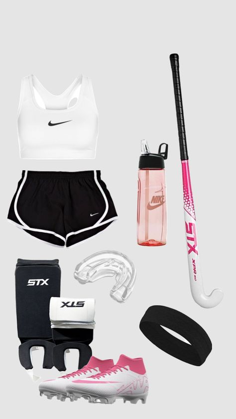 Field hockey outfit! #pink #outfit #sports #ootd #hockey #fh #field hockey Field Hockey Outfits, Hockey Outfit, Pink Field, Hockey Outfits, Field Hockey Girls, Hockey Goals, Hockey Girl, Hockey Girls, Outfit Pink