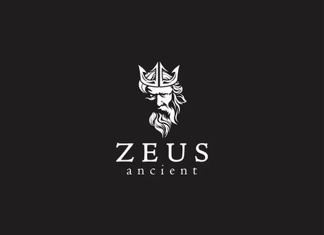 Premium Vector | Ancient greek zeus logo design vintage zeus logo vector Zeus God Art, Zeus Logo Design, Logo Zeus, Zeus Logo, Ancient Logo, Energy Logo Design, Logo Design Vintage, Zeus God, Energy Logo