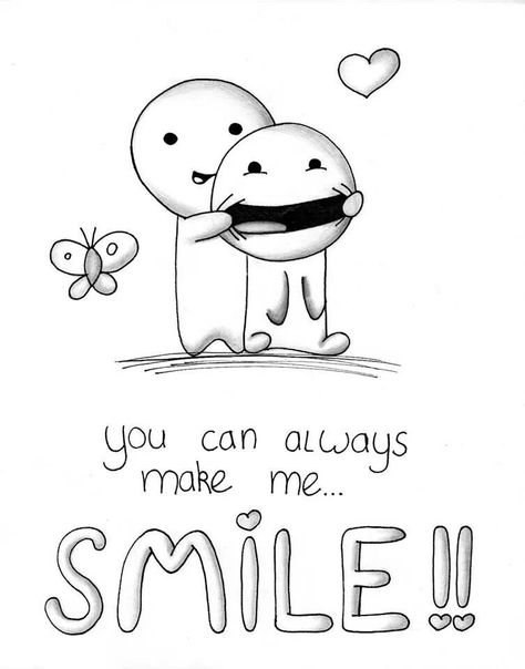 You make me smile :) Easy Pencil Drawings, Cute Drawings Of Love, Smile Drawing, Doodle Quotes, Funny Comic, Pencil Drawings Easy, Drawing Quotes, Pencil Art Drawings, Cute Easy Drawings