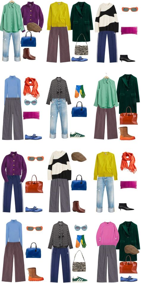 Capsule Wardrobe Women, Colorful Wardrobe, Color Combos Outfit, Winter Typ, Capsule Wardrobe Outfits, Colour Theory, Winter Capsule Wardrobe, Fall Capsule Wardrobe, Mode Casual