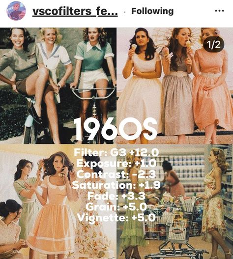 #vscofilter #vecofilter4u #1960s #1960sfashion #vscofiler #vscogirl #vscovibes Instagram Themes, Vsco Filter Instagram, Vsco Themes, Vsco Tutorial, Best Vsco Filters, Vintage Photo Editing, Vsco Pictures, Vintage Filters, Phone Photo Editing