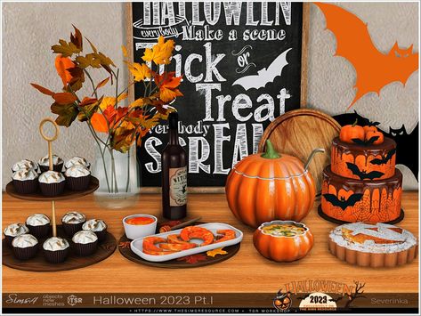 The Sims Resource - Halloween 2023 Pt.I Halloween Sims 4 Decor, Halloween Cc The Sims 4, Ts4 Halloween Cc, Sims 4 Halloween Cc Decor, Halloween Cc Sims 4, Sims 4 Fall Decor, Sims 4 Cc Halloween, Sim4 Furniture, Sims 4 Halloween Cc