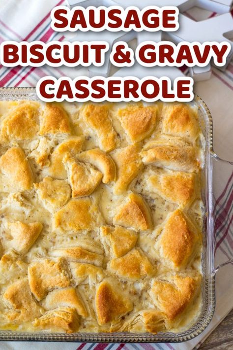 Sausage Gravy Casserole Crescent Rolls, Biscuit Gravy Casserole Sausage, Sausage Biscuits Casserole, Sausage Gravy Bubble Up, Biscuits And Brown Gravy, Sausage Egg Gravy Biscuit Casserole, Sausage Gravy And Biscuit Pie Recipe, Sausage Biscuit Bake, Sausage Gravy Biscuit Bubble Up Casserole