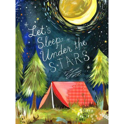 Whimsical Words, Katie Daisy, Sleep Under The Stars, Watercolor Quote, Youth Decor, Oopsy Daisy, Sleeping Under The Stars, Camping Games, Framed Painting