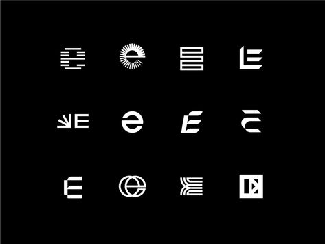 E Monograms by Brendan O'Connor on Dribbble Creative Logo Design Art, Website Logo Design, Design Studio Logo, Trendy Logos, Logo Design Inspiration Branding, Text Logo Design, Minimal Logo Design, Graphic Design Fonts, Letter Logo Design