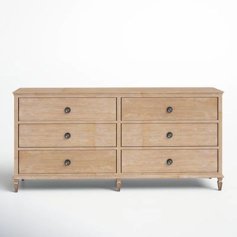 Birch Lane™ Garland 6 - Drawer Dresser & Reviews | Wayfair Beige Dressers, Classic Dressers, Dresser Wood, Curtain Hardware, Garage Storage Cabinets, Bedroom Furniture Dresser, Double Dresser, Bedroom Furniture For Sale, 6 Drawer Dresser