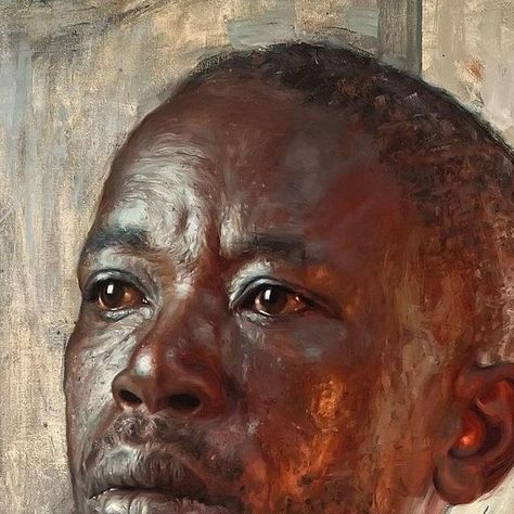 Black Man Portrait Painting, How To Paint An Oil Portrait, Portraits Oil Painting, Black Skin Painting, Expressionist Portraits, Oil Portraits, Painted Portraits, Easel Painting, Portrait Oil Painting