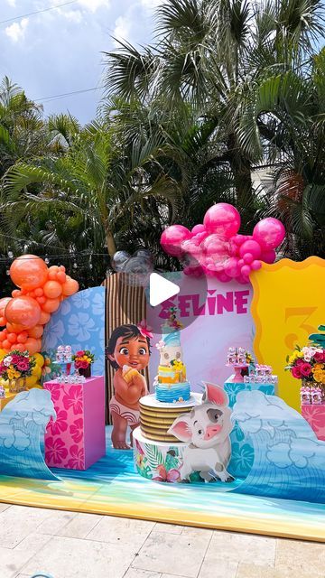 Melissa Betancourt on Instagram: "Moana #moanababyparty #moanababy #festamoana #festamoanababy #celebration #miamiparties #miamiparty #kidspartyideas #festainfantil #festainfantiloficial #kidspartydecor #fiestamoana #moana #moanaparty #moanababy" Moana Birthday Party Ideas Decoration, Moana Party Decorations, Moana Birthday Party Ideas, Festa Moana Baby, Miami Party, Moana Birthday Party, Moana Party, Moana Birthday, Kids Party Decorations