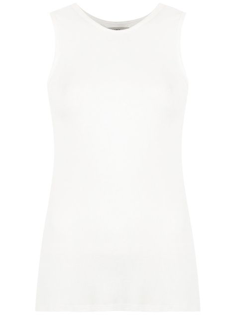 EGREY . #egrey #cloth # Ribbed Knit Tank Top, Tank Top White, Versace Outfit, Yoko London, Cotton Tank Top, Knit Tank, Knitted Tank Top, White Tank Top, Ivory White