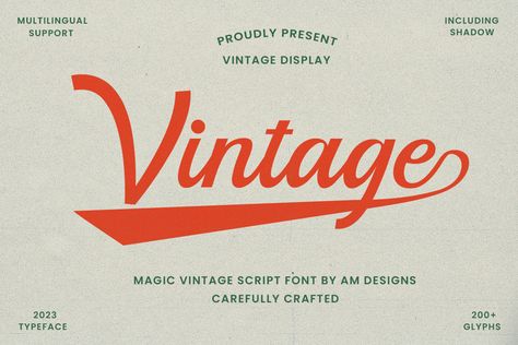 Magic Vintage Font | AM Designs | FontSpace 80s Typography, Vintage Script Fonts, Timeless Font, Font Creator, Vintage Script, Postcard Mockup, Free Fonts For Designers, Vintage Font, Modern Script Font