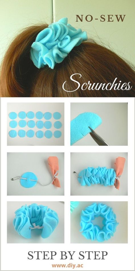 Tropisk Fest, Diy Scrunchie, Anna Craft, Flower Scrunchie, How To Make Scrunchies, Girls Hair Bows Diy, Projek Menjahit, Diy Hair Scrunchies, Scrunchies Diy