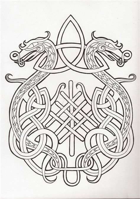 #vikings #viking #norse #norsemythology #ancient #ancientwarriors #oldworkers #ancientwisdom Celtic Protection Symbols, Rune Vichinghe, Celtic Knot Dragon, Viking Knotwork, Celtic Dragon Tattoos, Arte Viking, Norse Design, Viking Pattern, Symbole Viking