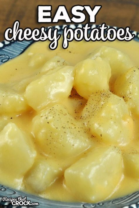 If you need a quick and easy way to make up some delicious Easy Cheesy Potatoes, I have your covered with this recipe! via @recipescrock Oven Cheesy Potatoes, Stove Top Potatoes, Easy Cheesy Potatoes, Quick Potato Recipes, Cheesy Potatoes Crock Pot, Potato Side Dishes Easy, Cream Cheese Potatoes, Cheesy Potatoes Recipe, Crock Pot Potatoes