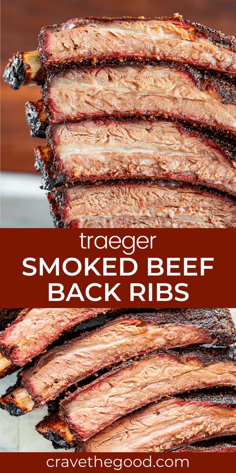 Cooking Beef Ribs, Smoked Beef Ribs Recipe, Smoked Beef Back Ribs, Smoker Grill Recipes, Bbq Beef Ribs, Pellet Smoker Recipes, Smoked Beef Ribs, Beef Back Ribs, Traeger Grill Recipes