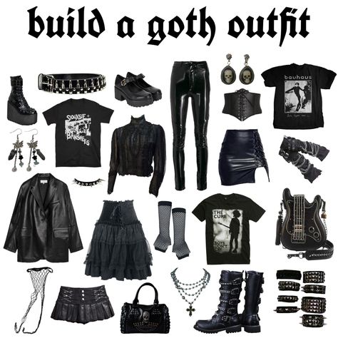 Goth Outfit Board, Beginner Goth Outfits, Earthy Goth Outfits, Simple Trad Goth Outfits, Goth Style Men, Goth Essentials, Goth Wardrobe, Goth Subcultures, Goth Boys